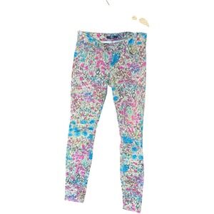7 For All Mankind Floral Print Skinny Jeans Colorful Denim Pants‎ Size 26